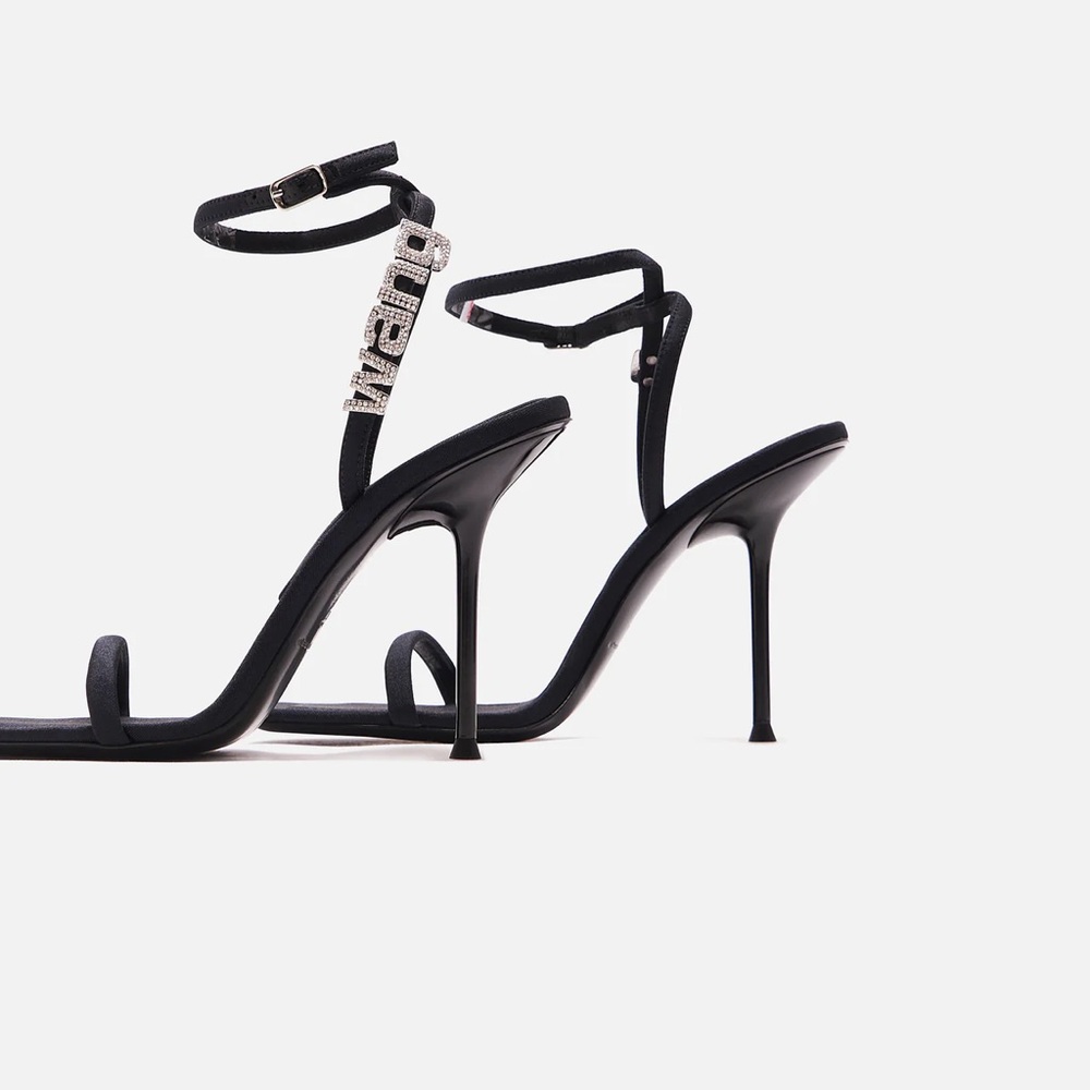Alexander Wang Julie Logo Stiletto Heels EU 38 w. Silver Accents